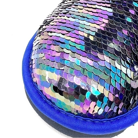 Ugg Classic Short Boots Sequin Womens Size 6 Blue Silver Mermaid Sparkle New NWT - Picture 12 of 15